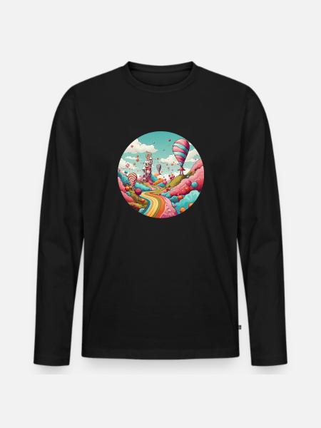 Fantasy Travel: Unique Style - Men's Premium Organic Long Sleeve Shirt - black