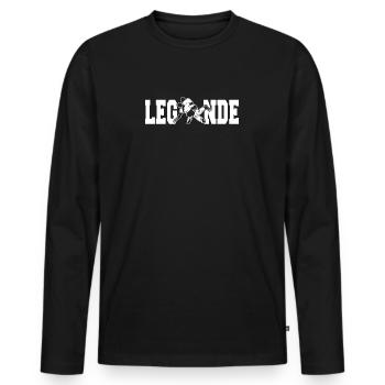Schwinger Legende - Männer Premium Bio Langarmshirt - Schwarz - Vorne - Nico (187cm)
