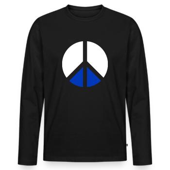 Israel Peace Fun Gift - Men's Premium Organic Long Sleeve Shirt - black - Front - Nico (187cm)
