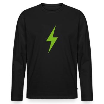 Electricity - Men's Premium Organic Long Sleeve Shirt - black - Front - Nico (187cm)