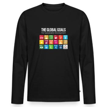 La grille des icônes des objectifs globaux 17 des objectifs globaux - T-shirt manches longues Premium bio Homme - noir - Devant - Nico (187cm)