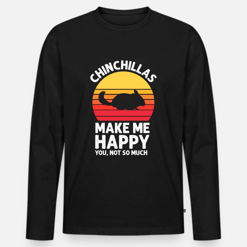 Chinchilla - Männer Premium Bio Langarmshirt - Schwarz
