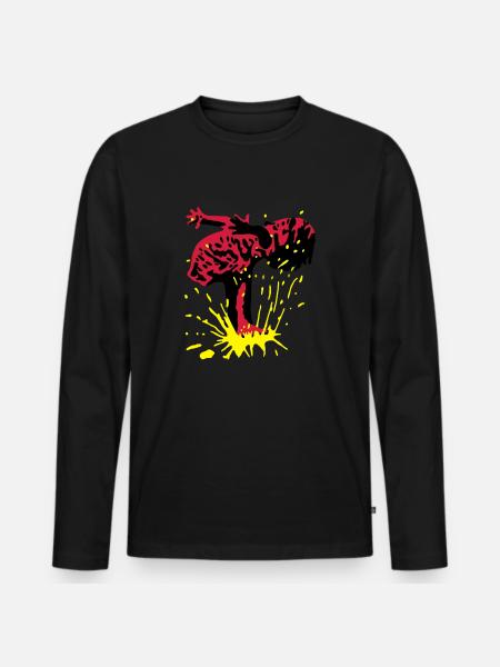 splash - Männer Premium Bio Langarmshirt - Schwarz