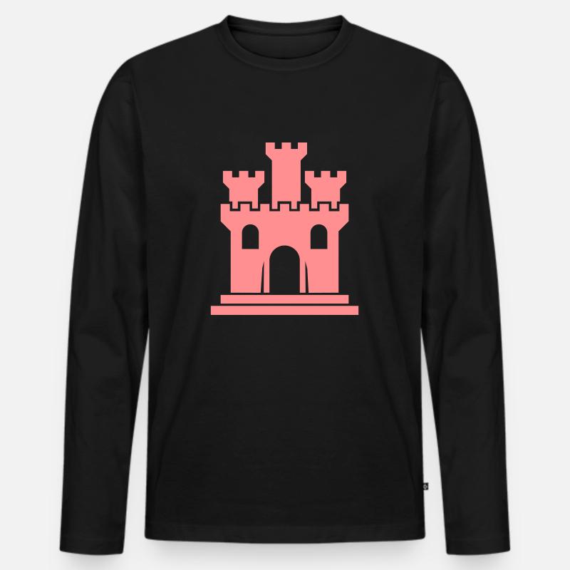 castle - Männer Premium Bio Langarmshirt - Schwarz