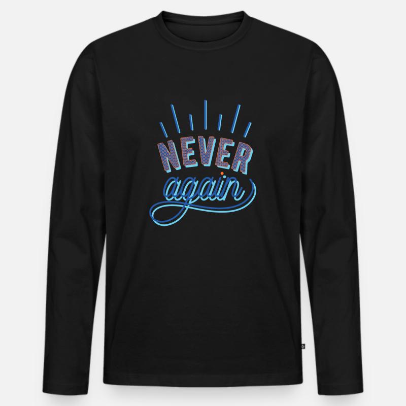 NEVER again - Männer Premium Bio Langarmshirt - Schwarz