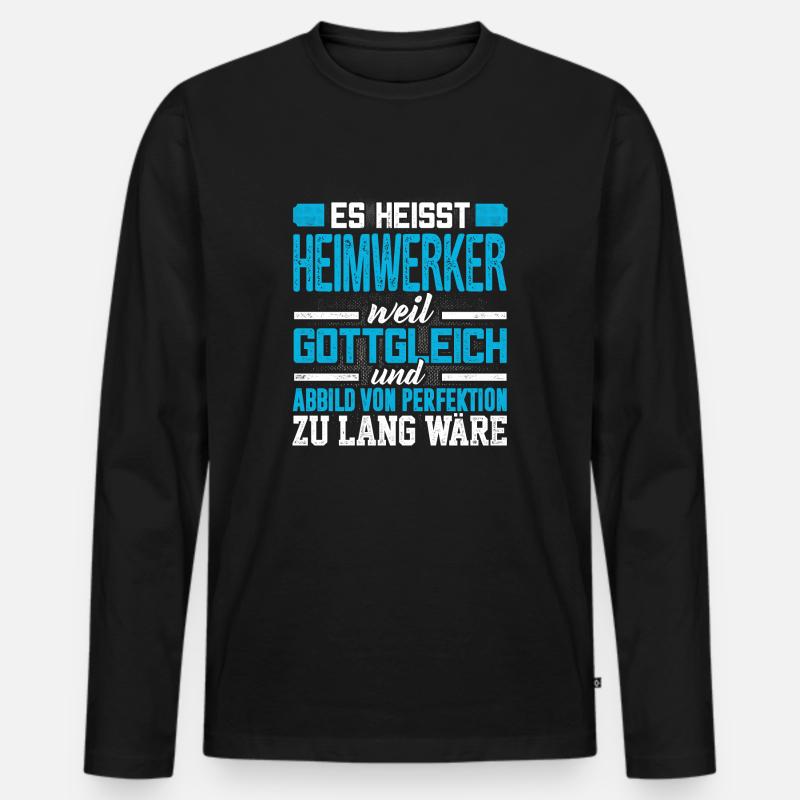 HEIMWERKER - Perfekt - Männer Premium Bio Langarmshirt - Schwarz