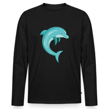 Delfin - T-shirt manches longues Premium bio Homme - noir - Devant - Nico (187cm)