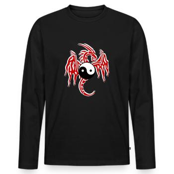 dragon chinois - T-shirt manches longues Premium bio Homme - noir - Devant - Nico (187cm)