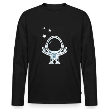 Espace - T-shirt manches longues Premium bio Homme - noir - Devant - Nico (187cm)