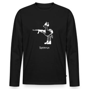 rehkrut, Rekrut, lustiges Reh, Soldat, Armee, Heer - Männer Premium Bio Langarmshirt - Schwarz - Vorne - Nico (187cm)