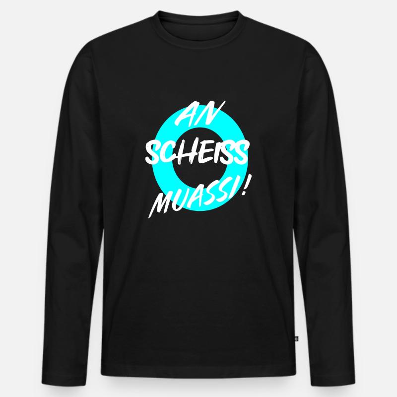 AN SCHEISS MUASSI - Männer Premium Bio Langarmshirt - Schwarz