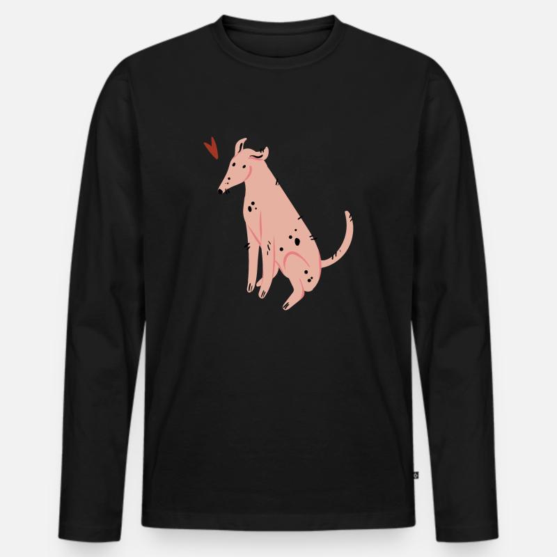 Hund - Männer Premium Bio Langarmshirt - Schwarz