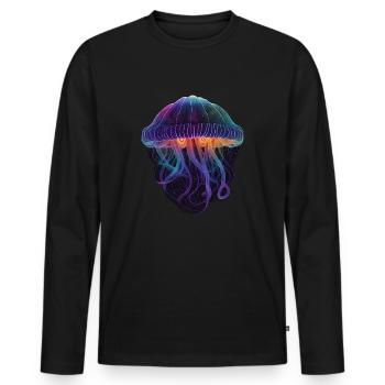 Galaxy Jellyfish - Men's Premium Organic Long Sleeve Shirt - black - Front - Nico (187cm)