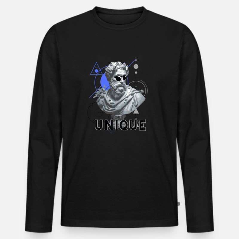 Seien Sie einzigartig - Männer Premium Bio Langarmshirt - Schwarz