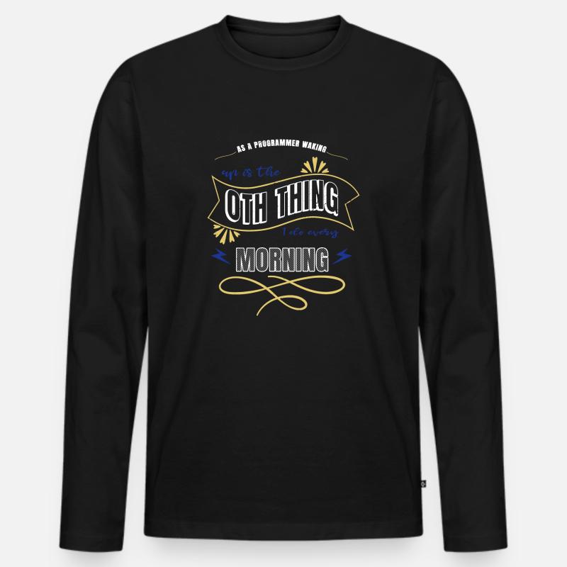 computers programming language present idea - Men's Premium Organic Long Sleeve Shirt - black