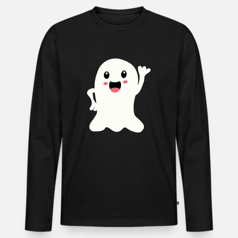 ghost 2 - Männer Premium Bio Langarmshirt - Schwarz