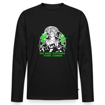 Tara blanc - T-shirt manches longues Premium bio Homme - noir - Devant - Nico (187cm)