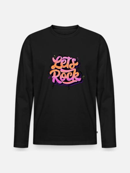 Let's Rock - Men's Premium Organic Long Sleeve Shirt - black