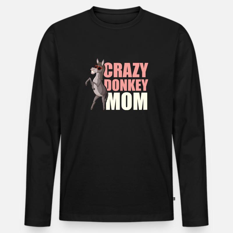 Donkey Mom - Men's Premium Organic Long Sleeve Shirt - black