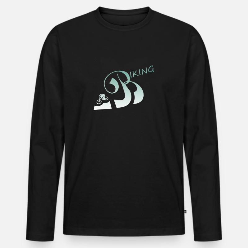biken - Männer Premium Bio Langarmshirt - Schwarz