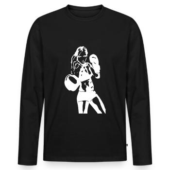 boxer - Men's Premium Organic Long Sleeve Shirt - black - Front - Nico (187cm)