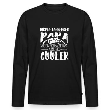 Moped-Papa Shirt-Moped Papa - Männer Premium Bio Langarmshirt - Schwarz - Vorne - Nico (187cm)