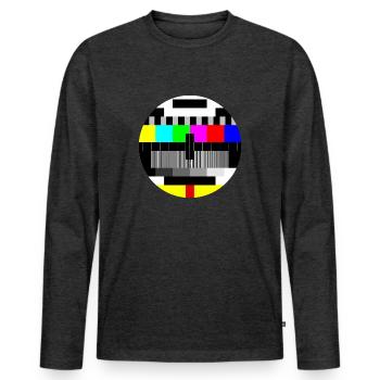 mire couleur - color test card - T-shirt manches longues Premium bio Homme - anthracite chiné - Devant - Nico (187cm)
