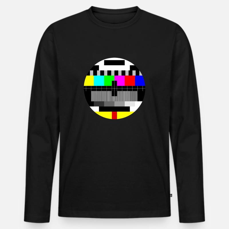 Farbbalken - Farbtestkarte - Männer Premium Bio Langarmshirt - Schwarz