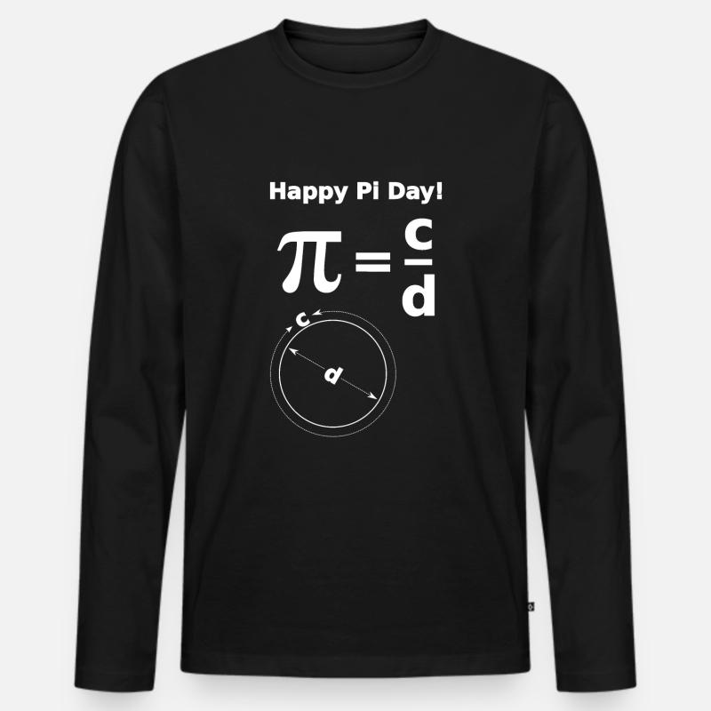 Mathe Pi - Männer Premium Bio Langarmshirt - Schwarz