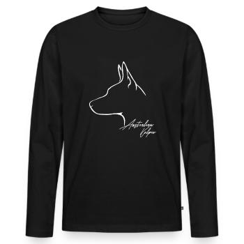 AUSTRALIAN KELPIE Hund Hunde Hütehund Wilsigns - Männer Premium Bio Langarmshirt - Schwarz - Vorne - Nico (187cm)
