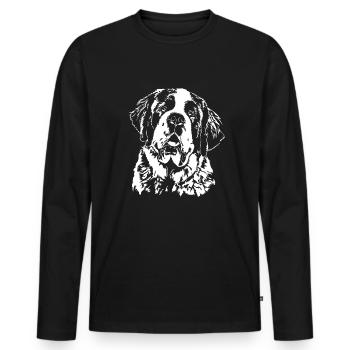 ST BERNARD Portrait Dogs Wilsigns - Men's Premium Organic Long Sleeve Shirt - black - Front - Nico (187cm)