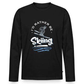 Winter sports Alpen Pistensau - Men's Premium Organic Long Sleeve Shirt - black - Front - Nico (187cm)