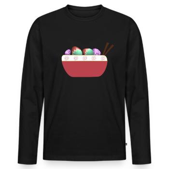 Ramen aux œufs de Pâques - T-shirt manches longues Premium bio Homme - noir - Devant - Nico (187cm)