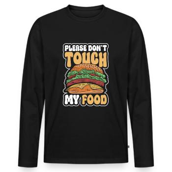 Ne touchez pas à la provocation de la propriété enfant seulement - T-shirt manches longues Premium bio Homme - noir - Devant - Nico (187cm)