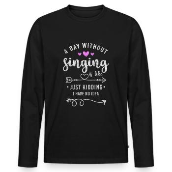 Singer Melody Vocals - Men's Premium Organic Long Sleeve Shirt - black - Front - Nico (187cm)