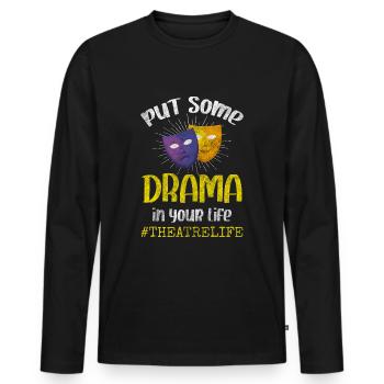 Schauspieler Bühnenbild Oper Kulisse - Männer Premium Bio Langarmshirt - Schwarz - Vorne - Nico (187cm)