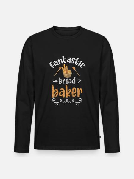 Bake confectioner bun dough - Men's Premium Organic Long Sleeve Shirt - black