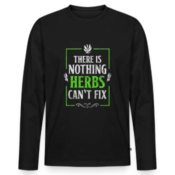Potion Druid Naturopath - Men's Premium Organic Long Sleeve Shirt - black - Front - Nico (187cm)