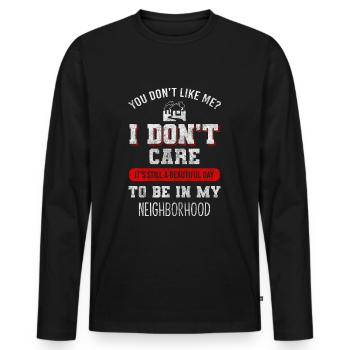 Nachbarn Humor Alkohol Einweihungsfeier - Männer Premium Bio Langarmshirt - Schwarz - Vorne - Nico (187cm)