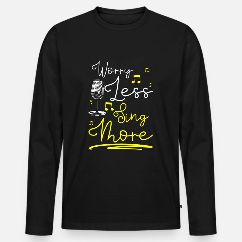 Musiker Kunst - Männer Premium Bio Langarmshirt - Schwarz