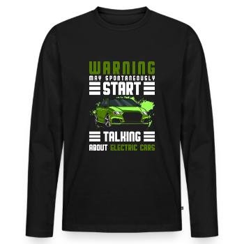 Elektromobilität Leise Elektro Klima - Männer Premium Bio Langarmshirt - Schwarz - Vorne - Nico (187cm)