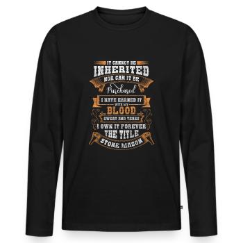 Guilde des métiers de la pierre - T-shirt manches longues Premium bio Homme - noir - Devant - Nico (187cm)