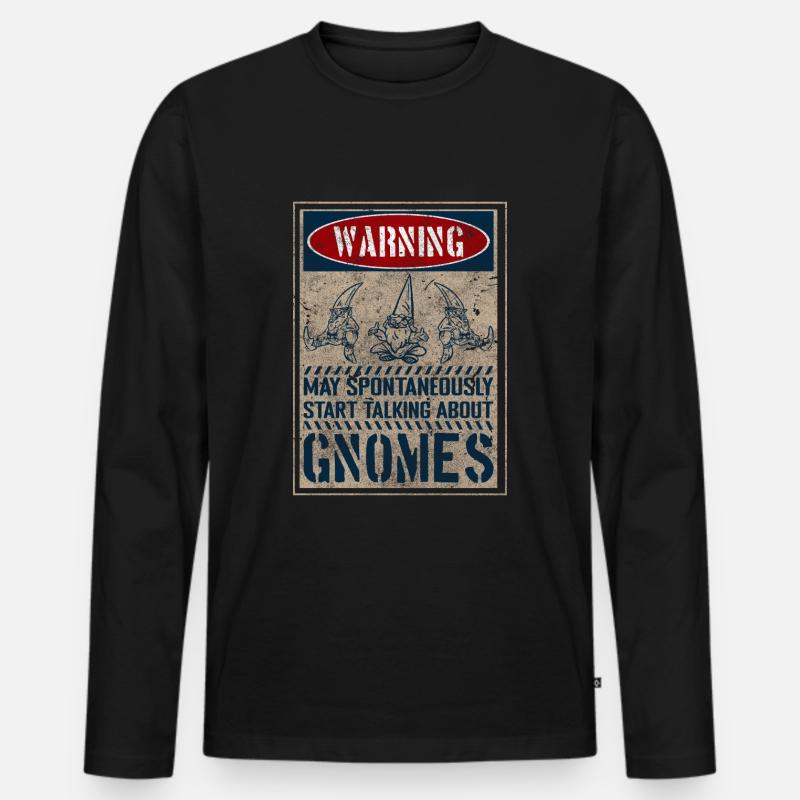 Gnom Gartenzwerg Weihnachten Kobold - Männer Premium Bio Langarmshirt - Schwarz