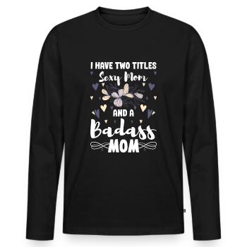 Responsabilité de l’équipe monoparentale - T-shirt manches longues Premium bio Homme - noir - Devant - Nico (187cm)