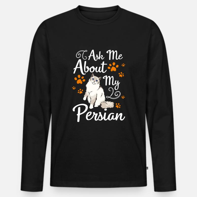 Perser Katzenfreund Katzenlady - Männer Premium Bio Langarmshirt - Schwarz