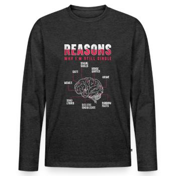 Single Love Solo - Men's Premium Organic Long Sleeve Shirt - heather anthracite - Front - Nico (187cm)
