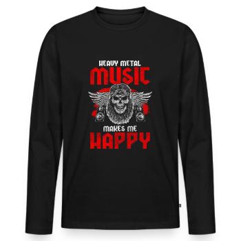 Heavy Metal Rock Guitare Metalcore - T-shirt manches longues Premium bio Homme - noir - Devant - Nico (187cm)