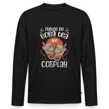Costume Gambling Comic - T-shirt manches longues Premium bio Homme - noir - Devant - Nico (187cm)