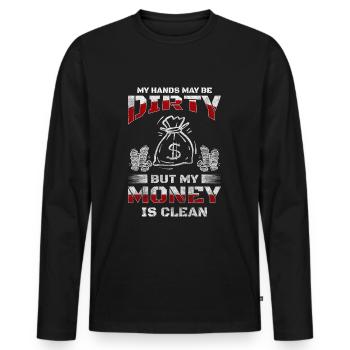 Activité de financement de patrimoine - T-shirt manches longues Premium bio Homme - noir - Devant - Nico (187cm)