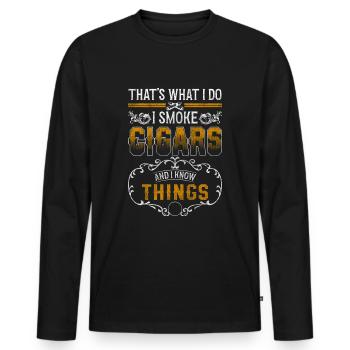 Tabagisme Pause Addiction - T-shirt manches longues Premium bio Homme - noir - Devant - Nico (187cm)
